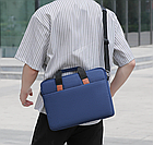 Сумка для ноутбука 14.1" синя портфель під ноутбук 14 дюймів з плечевим ремінем синій, фото 3
