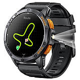 Розумний наручний годинник Smart GPS Max з компасом і ліхтариком + 2 ремінці (Чорний), фото 3