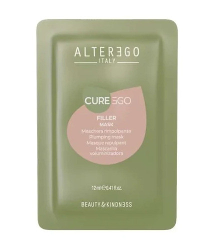 ALTER EGO ITALY CUREEGO Filler Mask Маска-філер відновлююча з гіалуроновою кислотою (саше), 12 мл (оригінал), фото 1