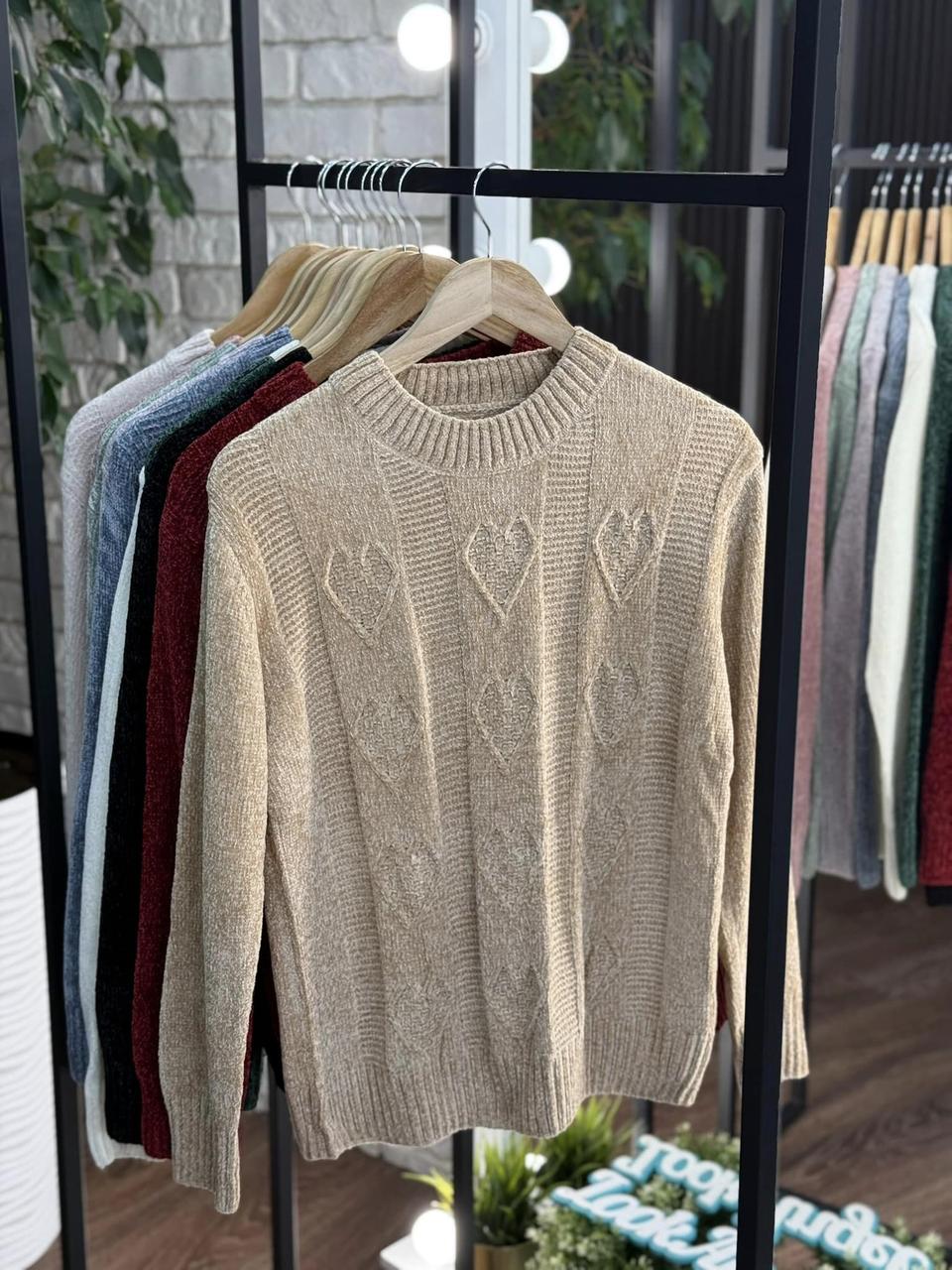 Теплий жіночий светр, тканина "В'язка" 48, 50, 52, 54 розмір 48