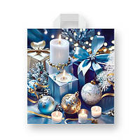 Пакет новорічний 40х42 з петлевою ручкою поліетиленовий "Блакитний подарунок" Комсерв 25 шт/уп.