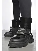 Жіночі чорні дутики збоку змійка 36 37 38 39 40 розмір