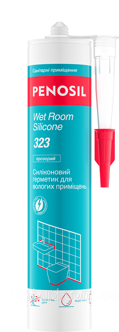 Силіконовий герметик для вологих приміщень PENOSIL Wet Room Silicone 323 прозорий, 280 мл
