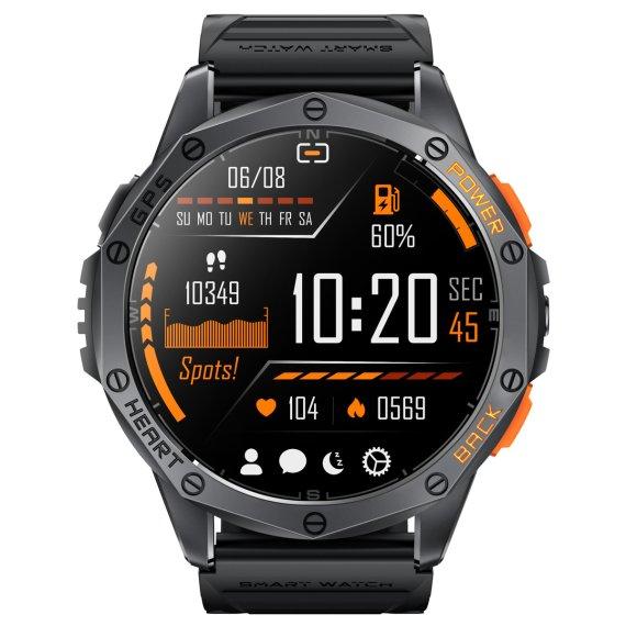 Розумний наручний смарт годинник Smart GPS Max з компасом і ліхтариком + 2 ремінці (Чорний)