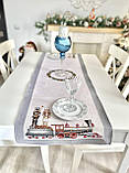 Доріжка раннер на стіл Новорічна 37x100 см., гобелен, фото 3