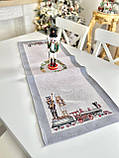 Доріжка раннер на стіл Новорічна 37x100 см., гобелен, фото 7
