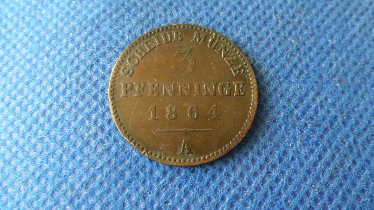 Пруссія › Королівство Пруссія 3 пфенніги, 1864 рік №2353, фото 1