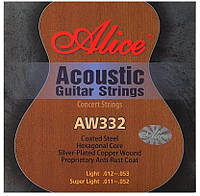 Струни для акустичної гітари срібні Alice AW332SL (11-52) (комплект)