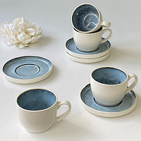 Набір Чашка з блюдцем Симфоні 4 чашки 4 блюдця 300 мл чай кава HoReCa кераміка