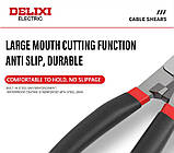 DELIXI ELECTRIC Кабельний різак плоскогубці для різання та зачистки проводів 165 мм, фото 8