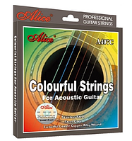 Струни кольорові для акустичної гітари Alice A407C-SL Copper 11-52 Super Light