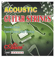 Струни для акустичної гітари Alice A407L 85/15 Bronze 12-53 Light