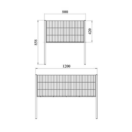 Акційний торговий кошик 80х120 см. крок-30 мм, графіт, фото 2
