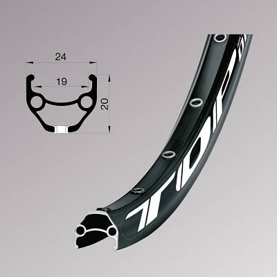 Обід на велосипед Remerx TOP DISC RX 3019, 29'', 622x19, 32 отв., AV, пістонований, чорний анодований