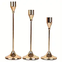 Набір свічників Leeseph Rose 3шт золото  MV016