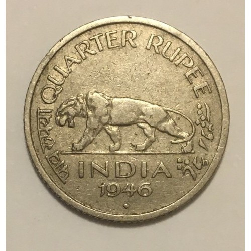 Індія - Британська Король Георг VI ¼ рупії, 1946 рік №2344, фото 1