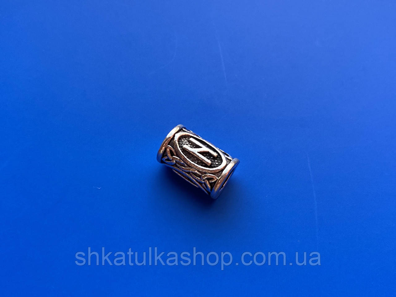 Намистина Руна Халагаз 13*9мм зі сталі, фото 1