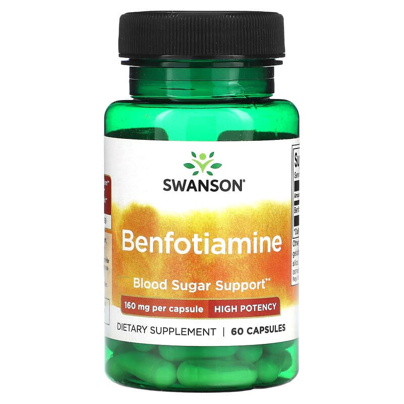 Бенфотіамін, Benfotiamine, Swanson, 160мг 60капс