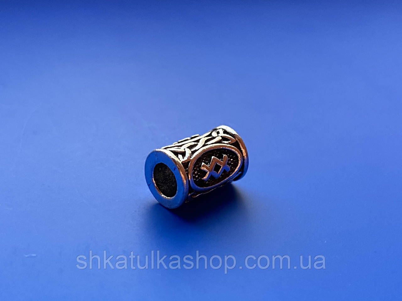 Намистина Руна Інгуз 13*9мм зі сталі, фото 1