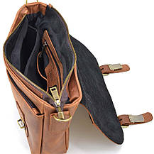 Чоловіча сумка-портфель на плече з ручкою TARWA RB-6008-3md коньячна, фото 2