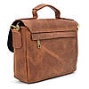 Чоловіча сумка-портфель на плече з ручкою TARWA RB-6008-3md коньячна, фото 6