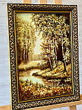 Картина пейзаж з бурштину Березки, пейзаж Картина з бурштина 30*40 см, фото 3
