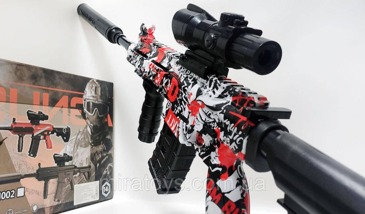 Автомат дитячий M416 на орбізах Red-Black 88 см, акумулятор, приціл, орбізи, фото 1