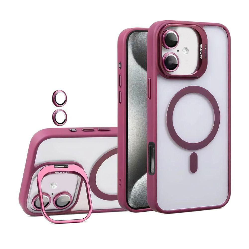 Чохол з підставкою U1 Magsafe Case для Apple iPhone 16 Bordo, фото 1