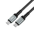 Кабель XO NBQ264A-CC USB Type-C to USB Type-C 240W PD 1 м Black (NB-Q264A-CC.black), фото 3