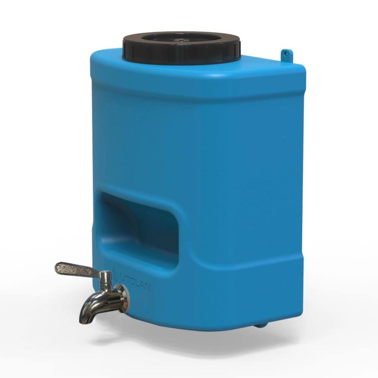Рукомийник Litolan 15л з нержавіючим краном AISI 304 та мильницею синього кольору, фото 1