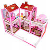 Ляльковий будиночок Fashion Villa з меблями мінігірляндою персонажами Інтерактивний іграшковий дім 2 ляльки 141 елемент, фото 2