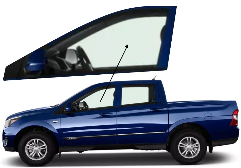 Бічне скло Ssang Yong Actyon 2005-2018 передніх дверей ліве, фото 1