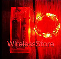 ЧЕРВОНА 3м Гірлянда капля роси світлодіодна на батарейках АА гирлядна светодиодная нить