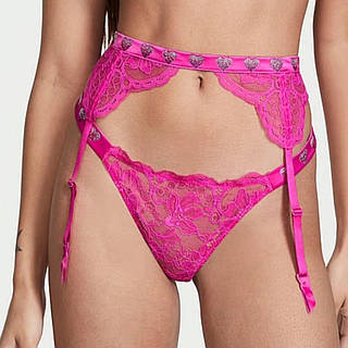 💖 Пояс для чулок Victoria’s Secret – кружево со стразами, размеры XS/S и M/L