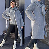 Круте жіноче стильне хутряне пальто на захід із хутра Тедді (р.42-52). Арт-1608/47, фото 2