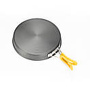 Сковорідка алюмінієва туристична Alocs 950 мл 21 см з антипригарним покриттям та складними ручками для походу туризму та кемпінгу, фото 5