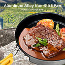 Сковорідка алюмінієва туристична Alocs 950 мл 21 см з антипригарним покриттям та складними ручками для походу туризму та кемпінгу, фото 7