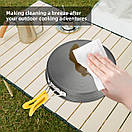 Сковорідка алюмінієва туристична Alocs 950 мл 21 см з антипригарним покриттям та складними ручками для походу туризму та кемпінгу, фото 8