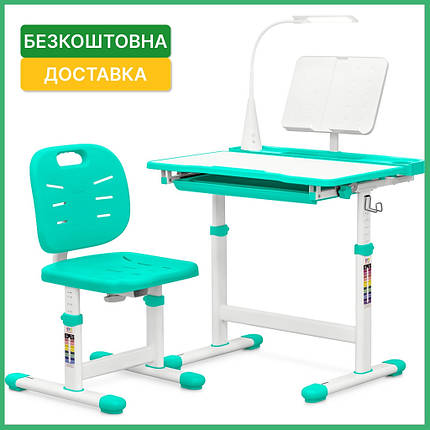 Дитячий зростаючий столик парта і стілець для учнів у дитячу кімнату Evo-Kids Evo-17 Ergo Z, фото 1