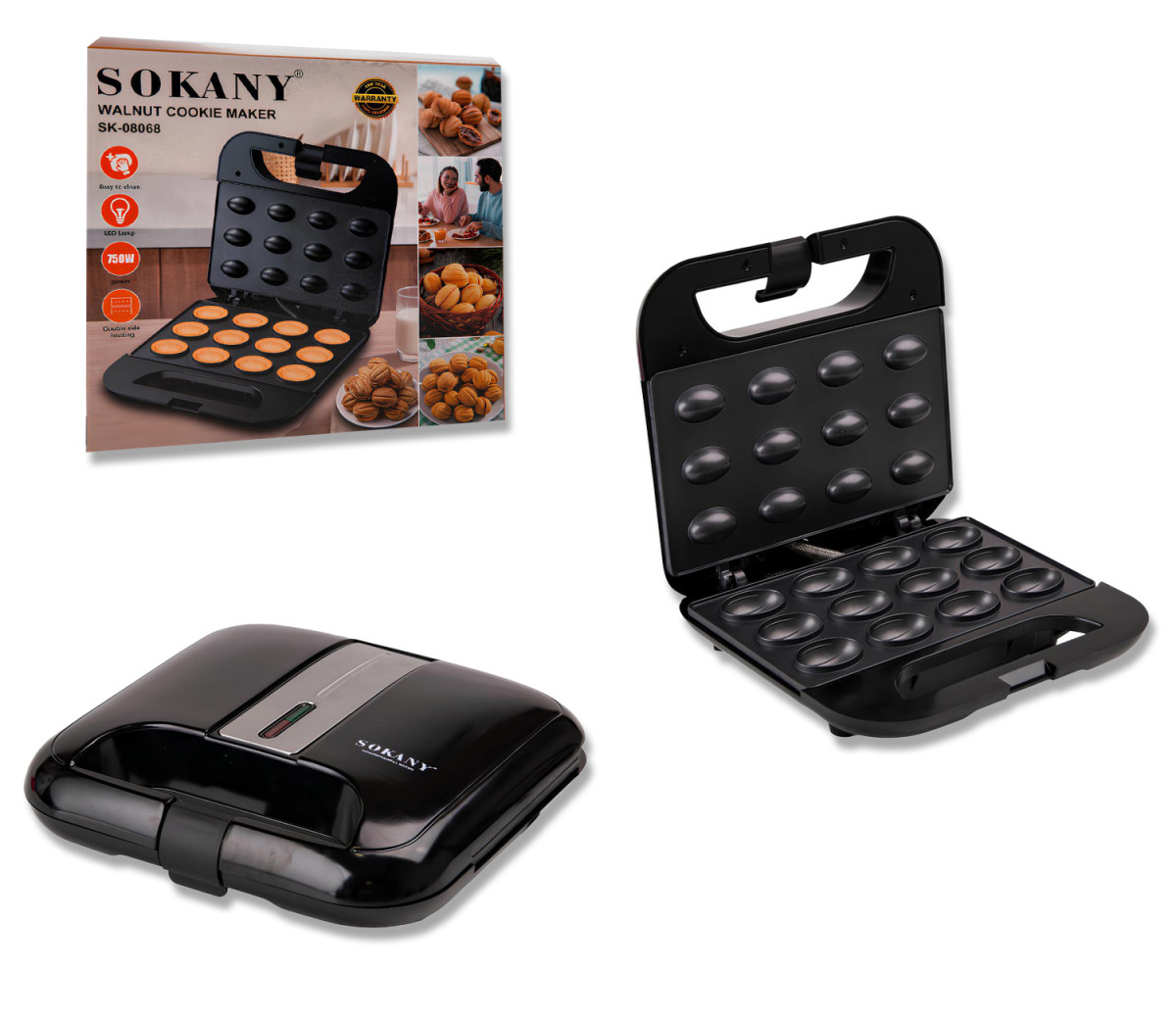 Портативна горішниця SOKANY SK-08068 750 Вт з антипригарним покриттям