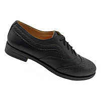 Туфлі броги жіночі із шкіри чорного кольору “Style Shoes”, фото 6