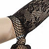 Довгі рукавички чорного кольору сітка One Size сексуальне еротичне вбрання, фото 4