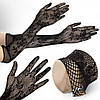 Довгі рукавички чорного кольору сітка One Size сексуальне еротичне вбрання, фото 9