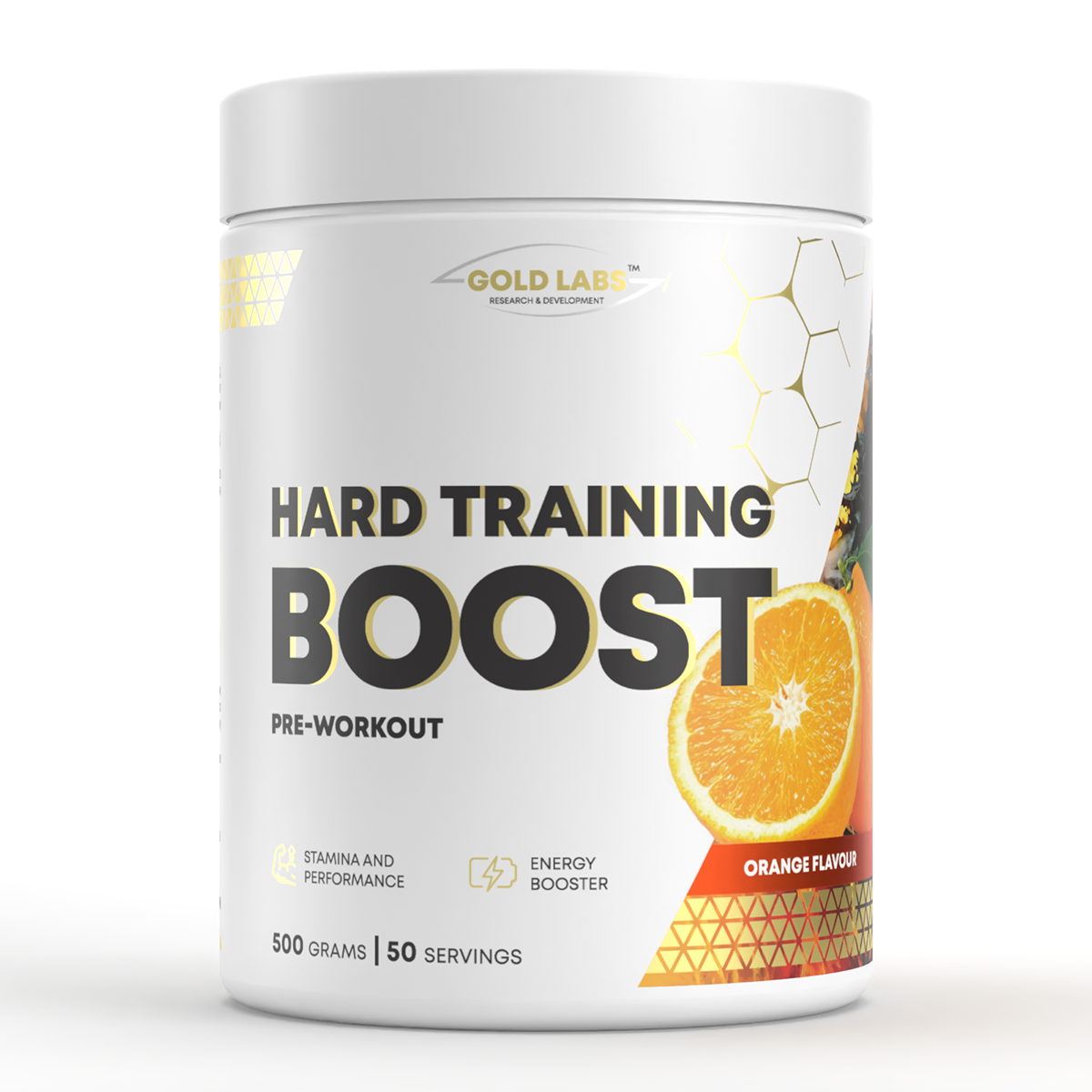 Предтренувальний комплекс Gold Labs Hard Training Boost 500 g Апельсин