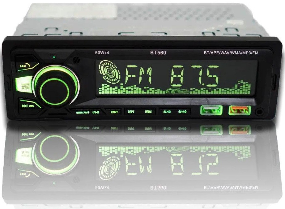 Автомагнитола BT560 RGB 2xUSB+Bluetooth+SD+AUX 4x50W