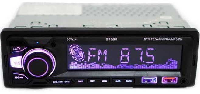 Автомагнитола BT560 RGB 2xUSB+Bluetooth+SD+AUX 4x50W