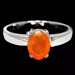 Каблучка срібна 925 натуральний помаранчевий вогняний опал. Р- 17.5