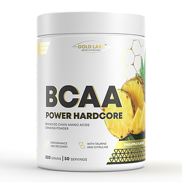 Амінокислоти Gold Labs BCAA Power Hardcore + Taurine 500 g Ананас