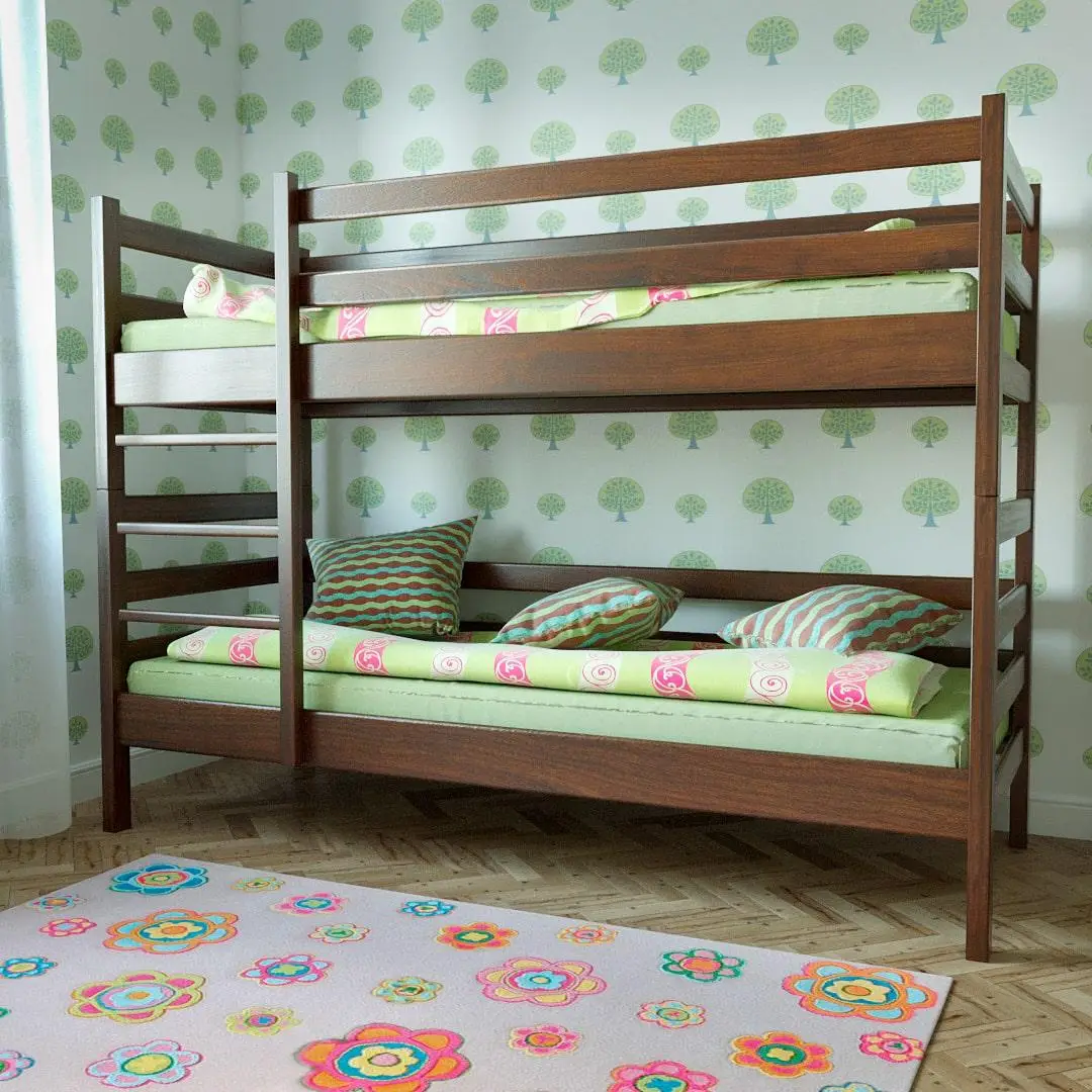 Ліжко двоярусне Засоня 90 х 190 см (горіх темний), фото 1