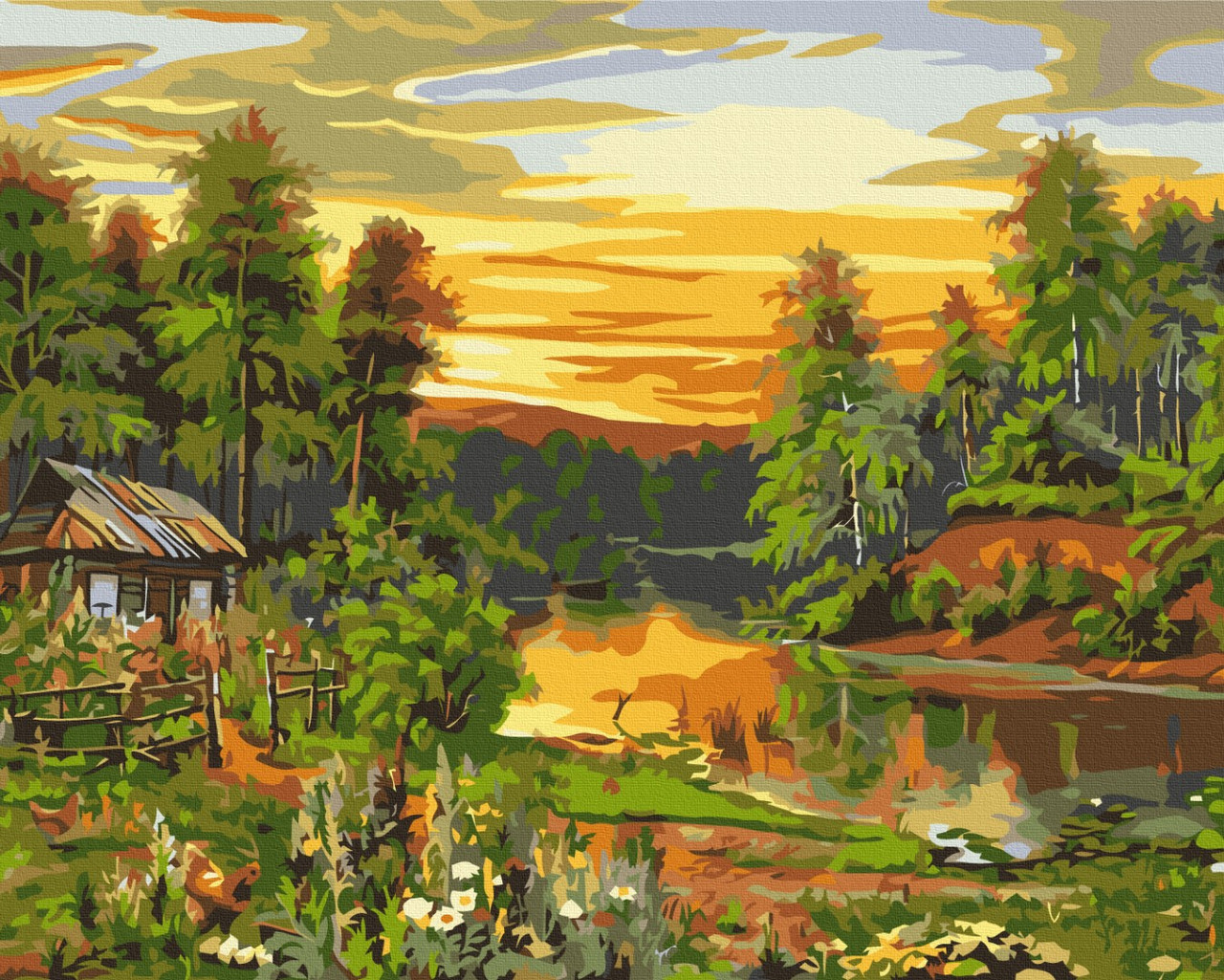 Картини за номерами 40×50. Атмосферний схід сонця Brushme